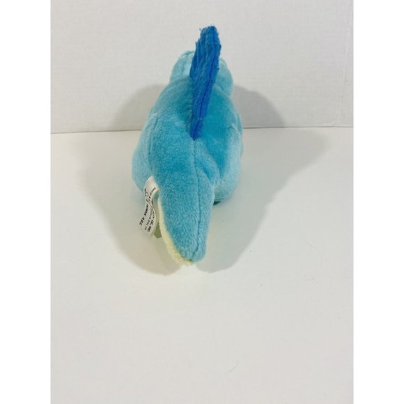 A & B Novelty Dinosaur Plush Blue Yellow Stegosaurus 1982 Stuffed Animal Vintage - Picture 5 of 9